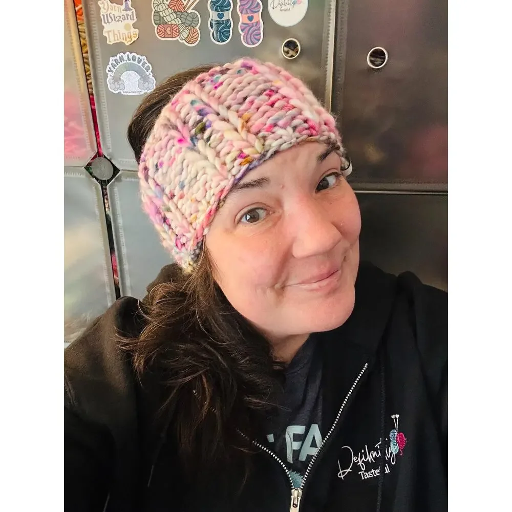 Hand Knit Merino Wool Headband: Scrappy Knit Earwarmer
